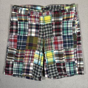 T‎ Harris London Shorts Men’s Size 38 (ACTUAL 36")  Madras Patchwork Plaid